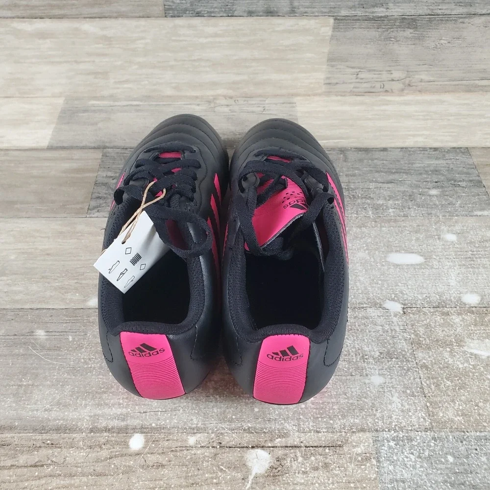 Adidas Goletto VIII FG Kids Shoes Sz 6 Black Pink Leather Lace-Up Soccer Cleats